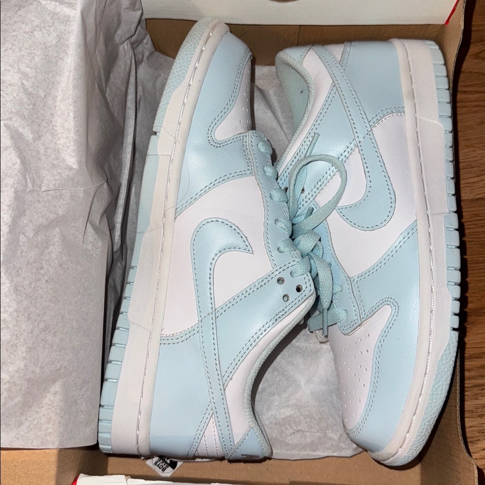 Nike Dunk Low GS in White and Glacier Blue